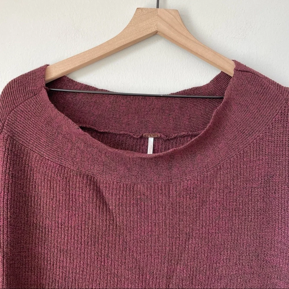 Free People Maroon Scoop Neck Sweater